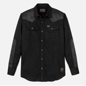 Filson x Wrangler Adventure Shirt Denim and Waxed Cotton Men's Size XXL Black